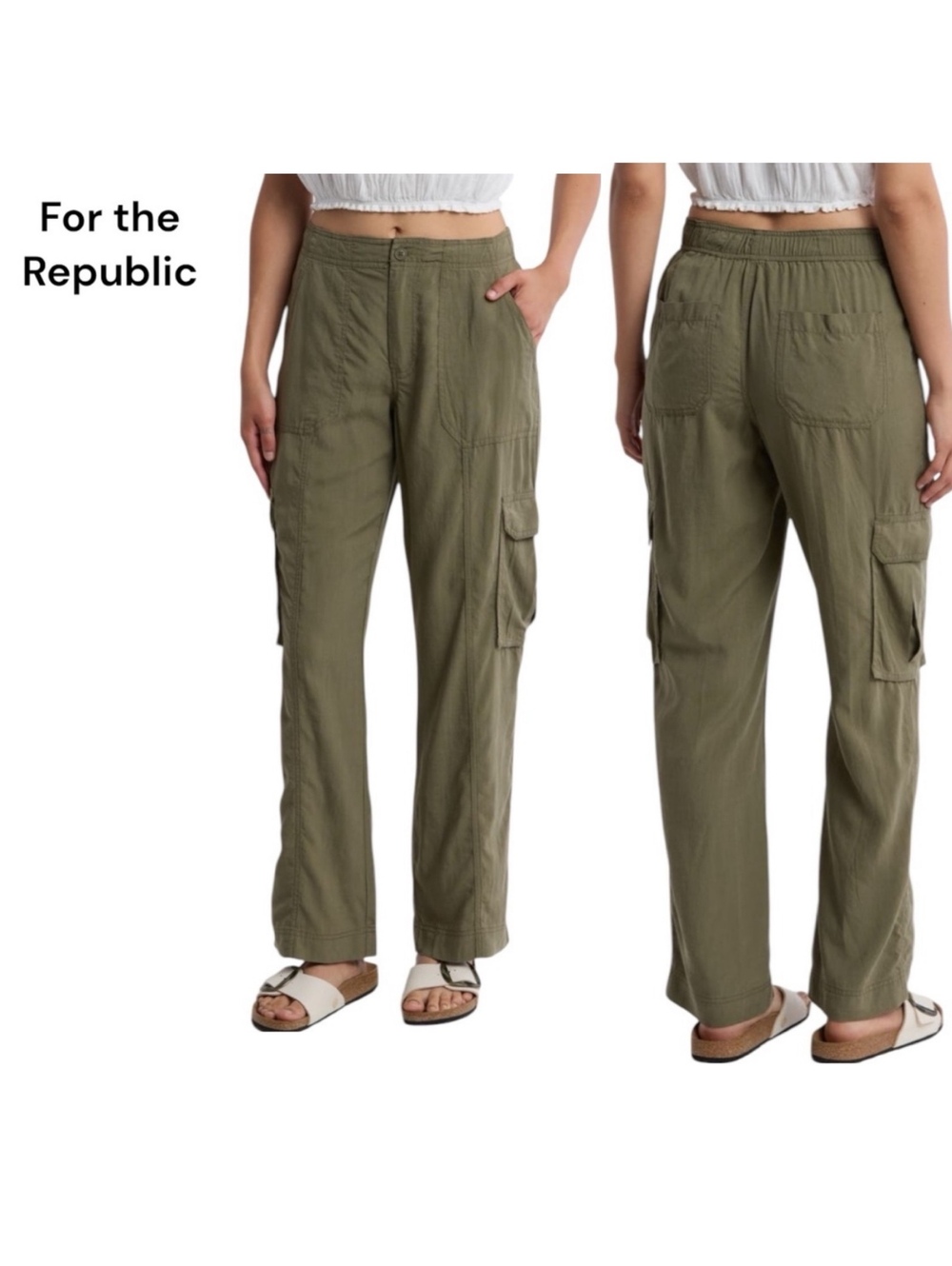 The Republic Women’s Olive Green Lightweight Cargo Pants – Medium